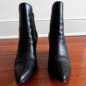 Kendall + Kylie Black Leather Pointed Toe Ankle Boots Block Heel Size 7.5